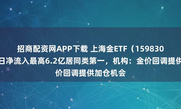 招商配资网APP下载 上海金ETF（159830）周内单日净流入最高6.2亿居同类第一，机构：金价回调提供加仓机会